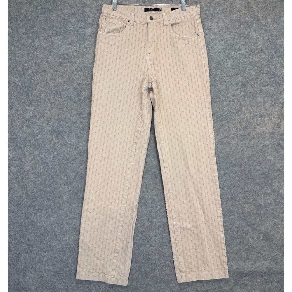 Jaded London Jeans Mens 30x34 Skate Fit Textured Distress Skater Beige